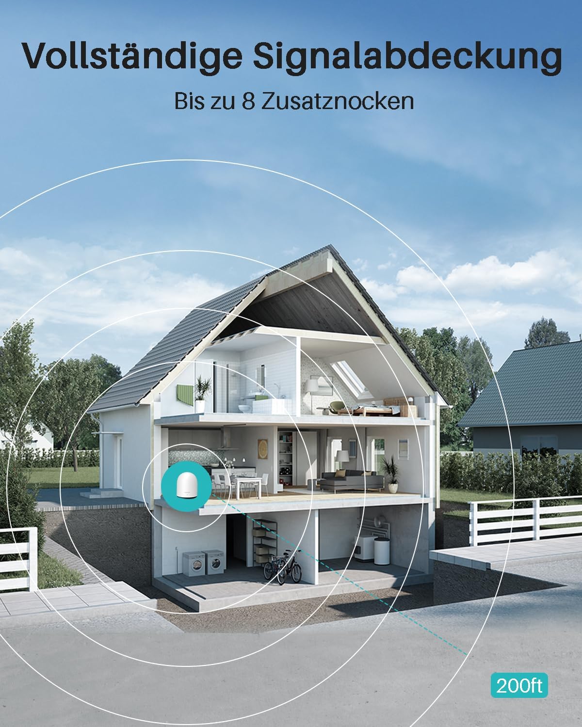 WUUK Outdoor Surveillance Camera, Battery, Indoor Surveillance, 2K, Without Subscription, 32 GB Local Memory, Night Vision, 2.4/5GHz WiFi, Compatible with Alexa & Google, Base Station + 4 Camera Set – Bild 5