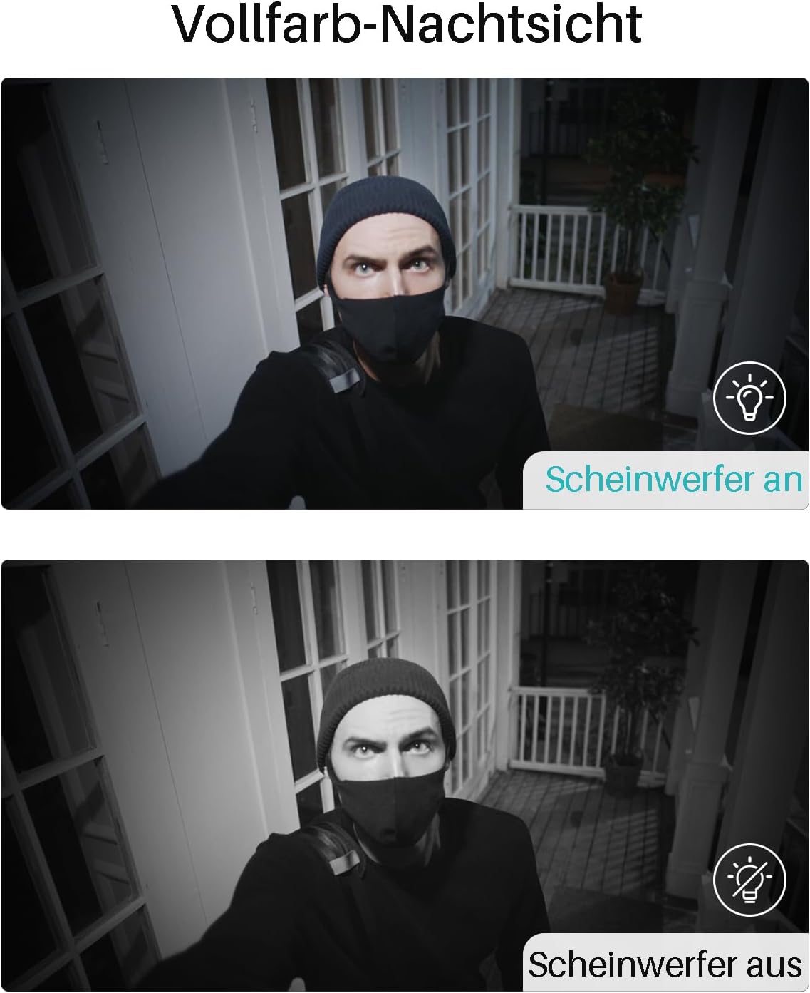 WUUK Outdoor Surveillance Camera, Battery, Indoor Surveillance, 2K, Without Subscription, 32 GB Local Memory, Night Vision, 2.4/5GHz WiFi, Compatible with Alexa & Google, Base Station + 4 Camera Set – Bild 6