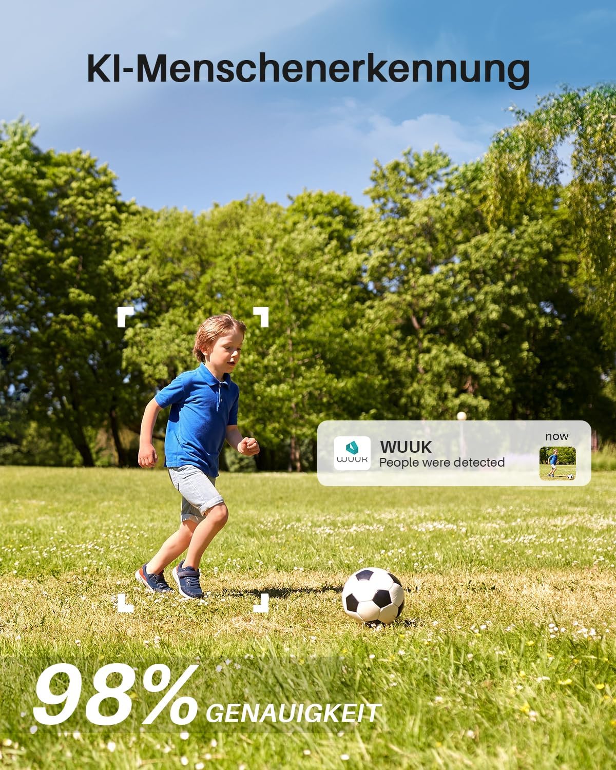 WUUK Outdoor Surveillance Camera, Battery, Indoor Surveillance, 2K, Without Subscription, 32 GB Local Memory, Night Vision, 2.4/5GHz WiFi, Compatible with Alexa & Google, Base Station + 4 Camera Set – Bild 7