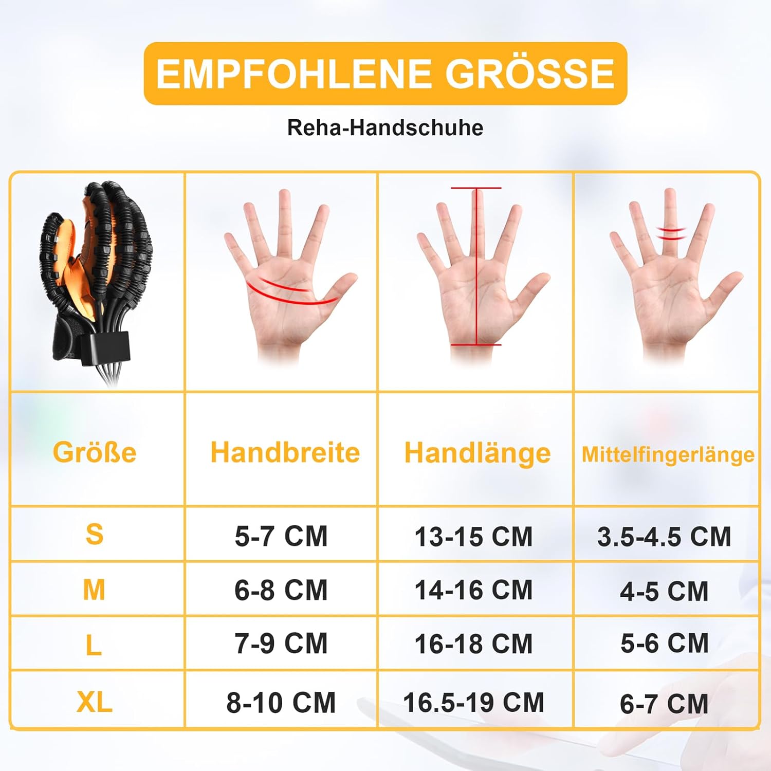 Hemiplegie-Finger-Rehabilitationstrainer, Hand-Rehabilitations-Roboterhandschuhe für Schlaganfall, lindert Ermüdungserscheinungen der Finger – Bild 7