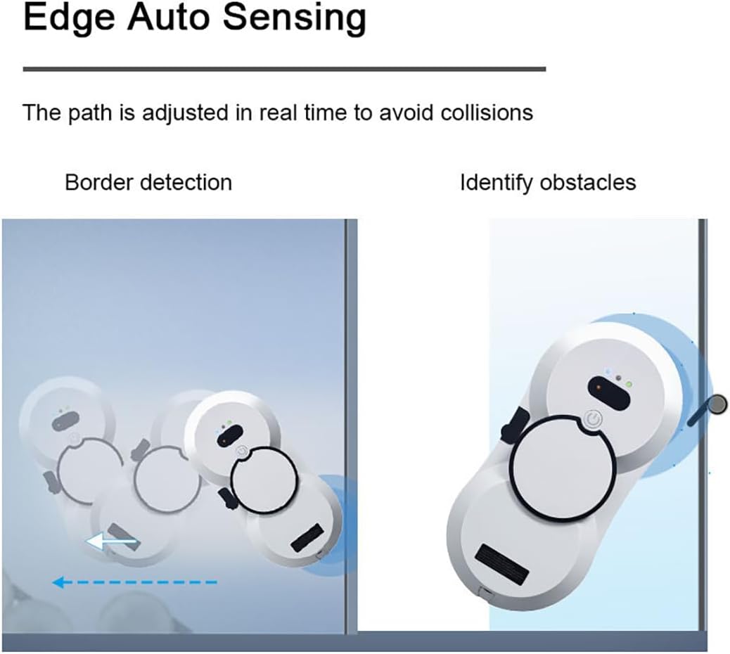 Fensterputzroboter mit 2800 Pa Saugkraft, intelligente Hinderniserkennung, Doppel-Sprühsystem, Sicherheitsseil, elektrisch – Bild 6