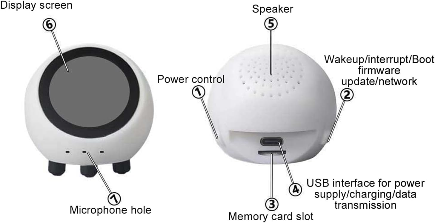 Annadue AI Robot Companion, emotionaler Begleitroboter mit Sprachweckung, Bluetooth 5.0, WiFi, Wetteruhr, Videomusikwiedergabe, intelligente KI – Bild 5