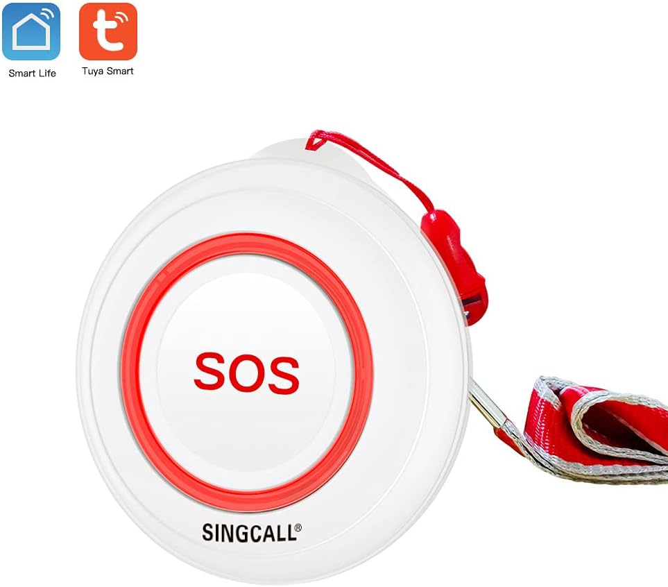SINGCALL Tuya WiFi Smart Senioren-Notrufsystem für ältere Menschen/schwangere Frauen/Kinder, 1 wasserdichte Notruftaste (unterstützt 2,4 GHz WLAN) + 1 Plug-in-Empfänger – Bild 8