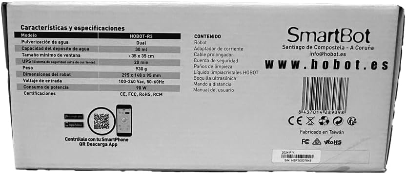 SMARTBOT Wischroboter – geringer Stromverbrauch (80 W) – elektrischer Glasreiniger, 3 Jahre Garantie, 12 Mikrofasertücher – Navigations- und Absturzsicherungssystem, HOBOT-R3 Fensterputzroboter – Bild 3