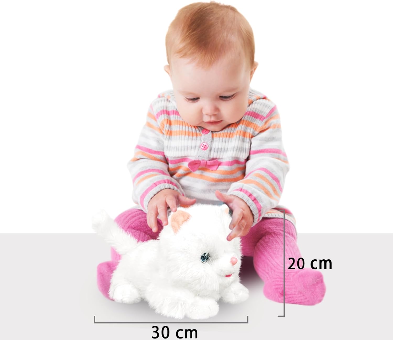 YH YUHUNG Weiße realistische interaktive Plüschroboterkatze mit Sprachsteuerung, elektronisches Haustier für Kinder ab 3 Jahren – Bild 2