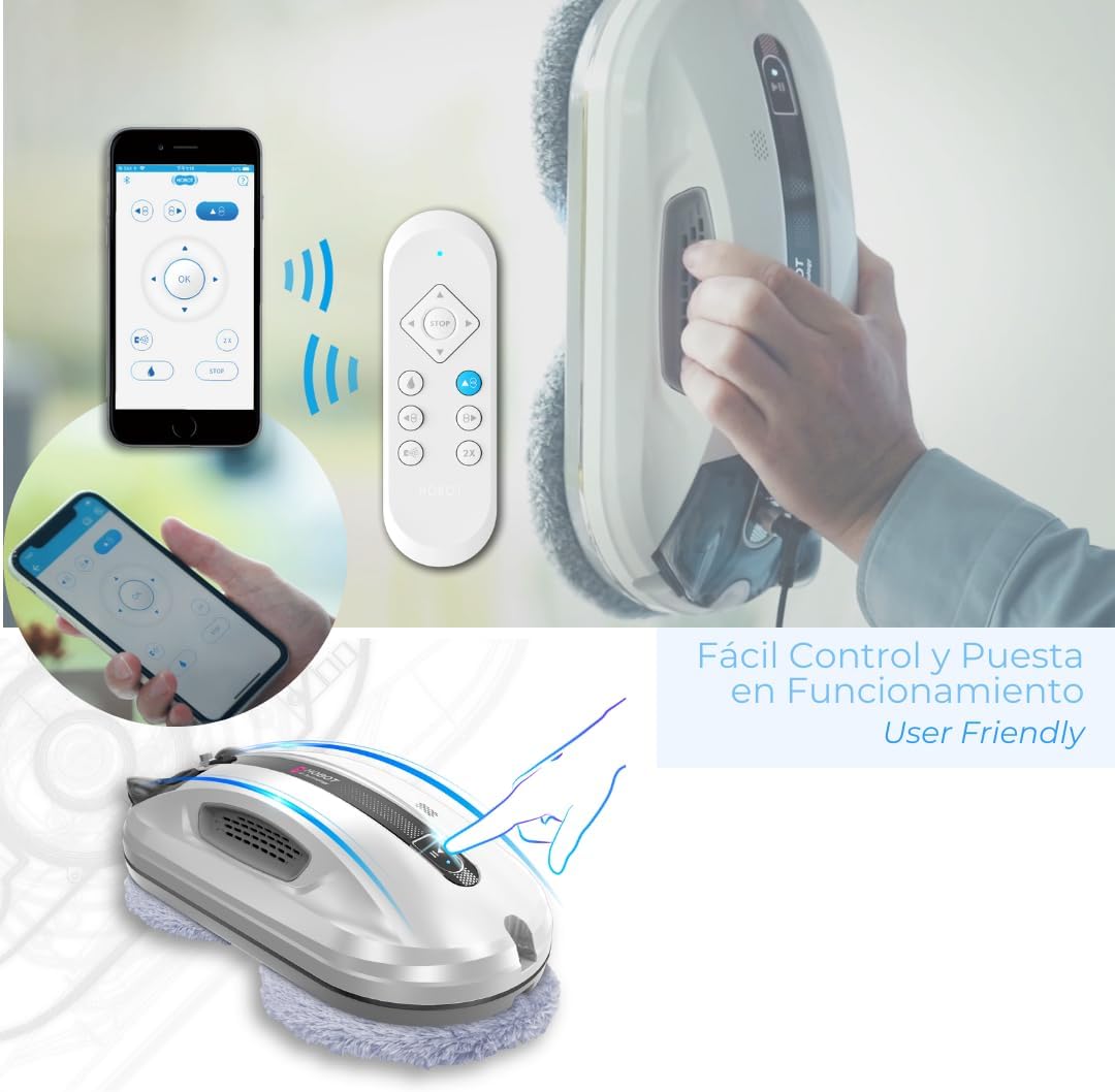 SMARTBOT Wischroboter – geringer Stromverbrauch (80 W) – elektrischer Glasreiniger, 3 Jahre Garantie, 12 Mikrofasertücher – Navigations- und Absturzsicherungssystem, HOBOT-R3 Fensterputzroboter – Bild 7