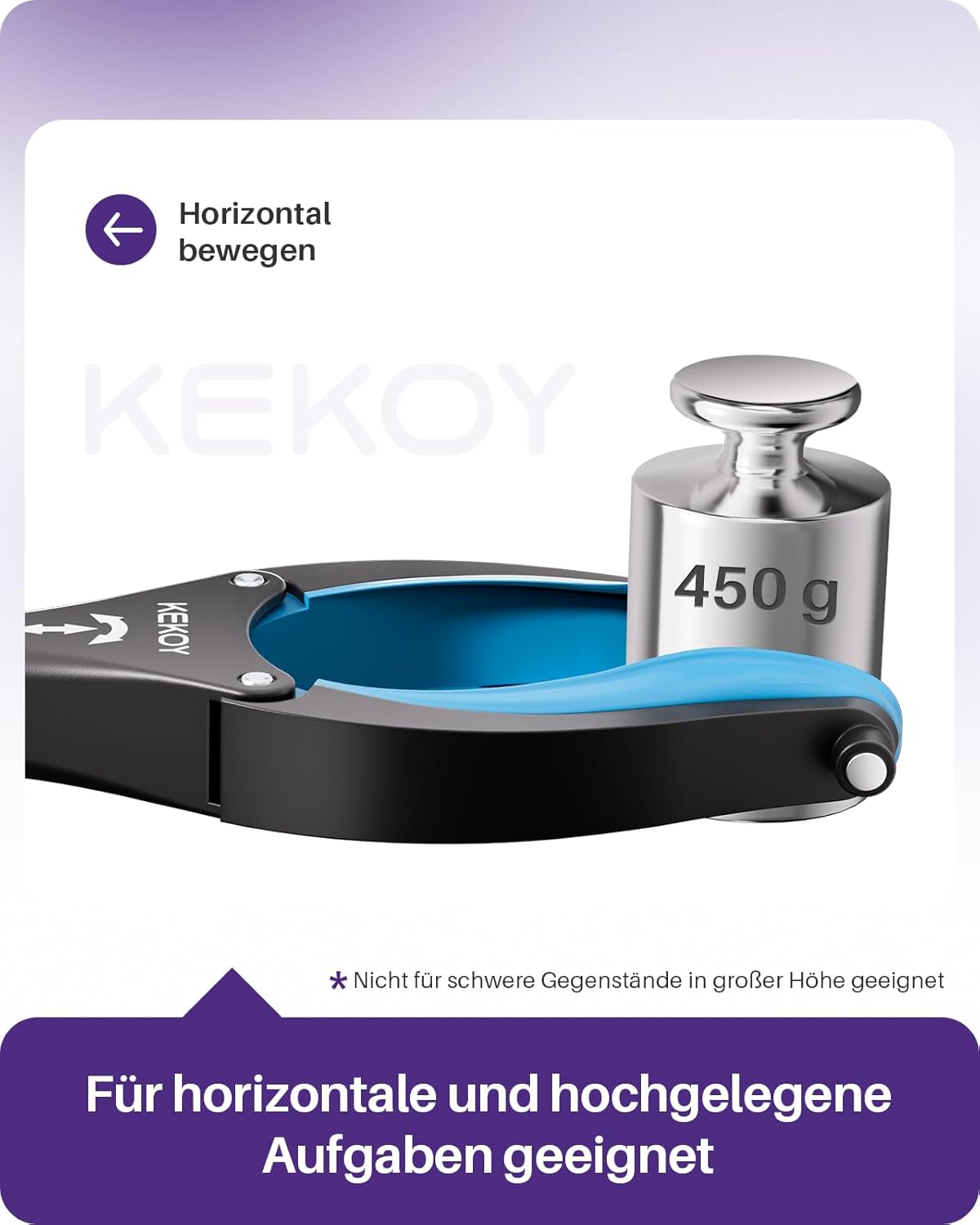 Kekoy 112 cm Greifer mit Licht, faltbarer Greifer für Senioren, Greifzange, drehbarer Kopf, Greifhilfe für Senioren mit Magnet, langes Greifwerkzeug mit Magnetspitzen (Orange, 1 Stück) – Bild 3