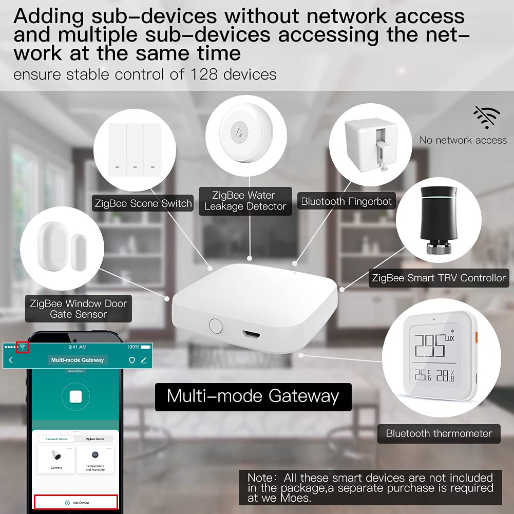 MOES Tuya ZigBee und BLE Multi-Mode Smart Home Gateway WiFi Mesh Hub, funktioniert mit Tuya ZigBee oder BLE Smart Home Produkten, Sprachsteuerung über Alexa Google Home – Bild 6