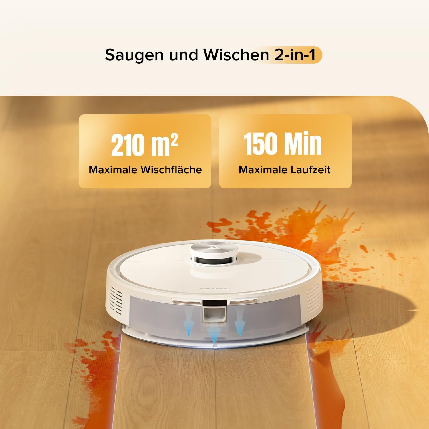 roborock Q7 M5 Saugroboter mit Wischfunktion, 10.000 Pa starke Saugkraft, Duales Anti-Tangle-System, 150 min Laufzeit, LiDAR-Navigation, Staubsaugerroboter für Teppich, Tierhaare – Bild 4