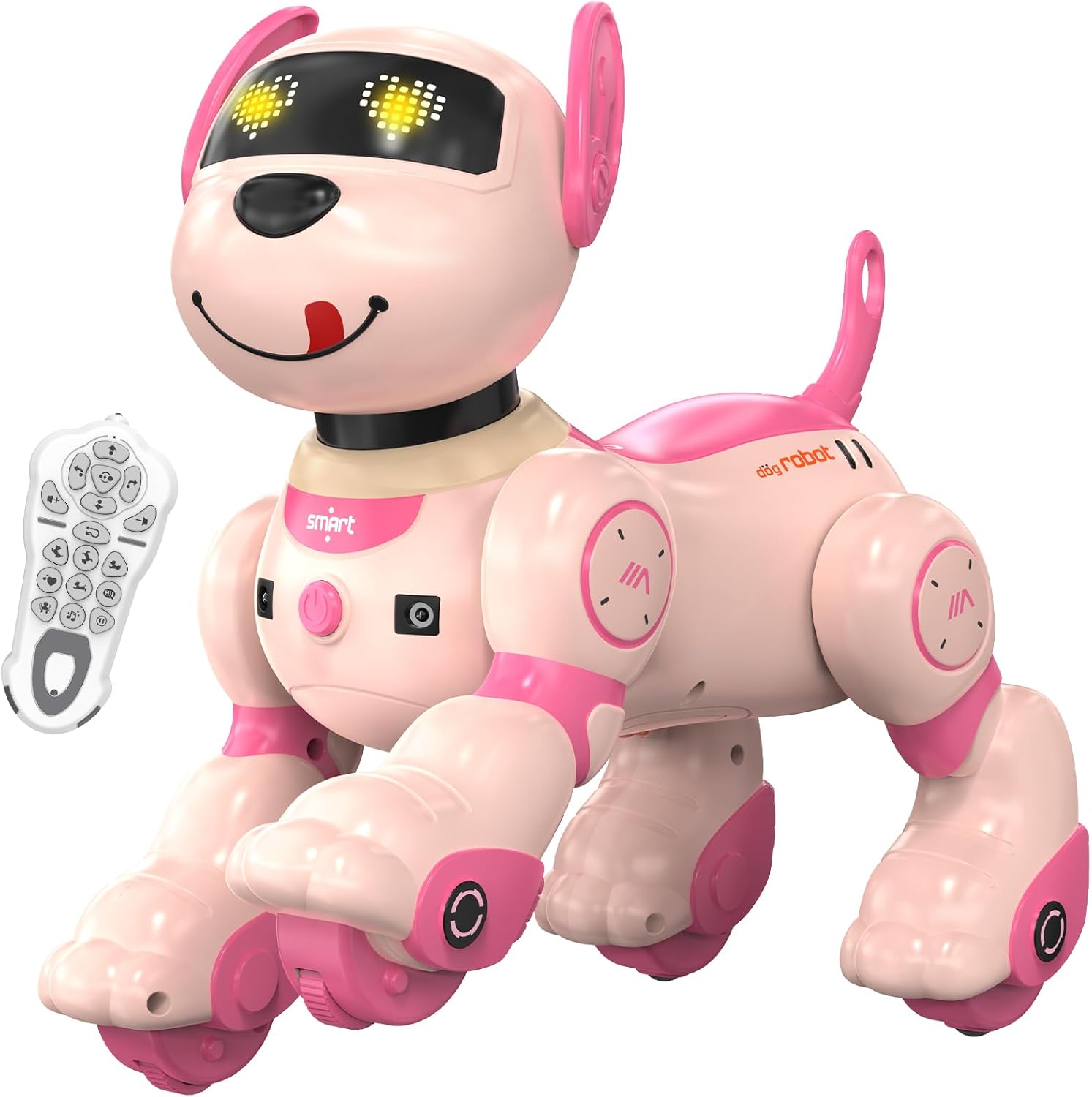 Roboterhund Kinder, ferngesteuerter Roboterhund programmierbar, sprachgesteuert (nur Englisch), intelligenter interaktiver Roboterhund, singender Tanz, Hunderoboter als Geschenk für Kinder