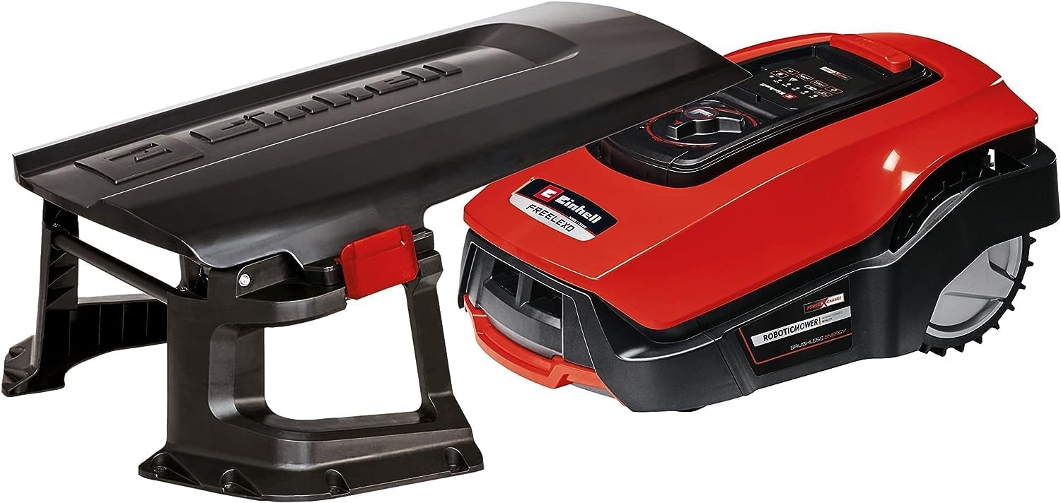 Original Einhell Mähroboter-Garage (passend für alle Einhell Mähroboter, Wetterschutz vor Regen, Sonne und Regen, einfacher Aufbau, faltbar, 79 x 52,8 x 16,5 cm) – Bild 4