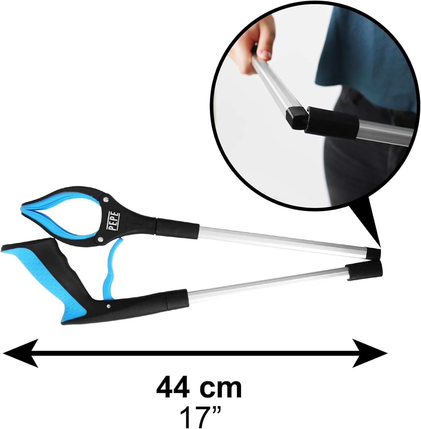 PEPE Mobility – faltbarer Greifer mit Magnet, drehbarer Greifer, ausziehbare Abfallzange, faltbar für Senioren, Gartenarbeit – Bild 2