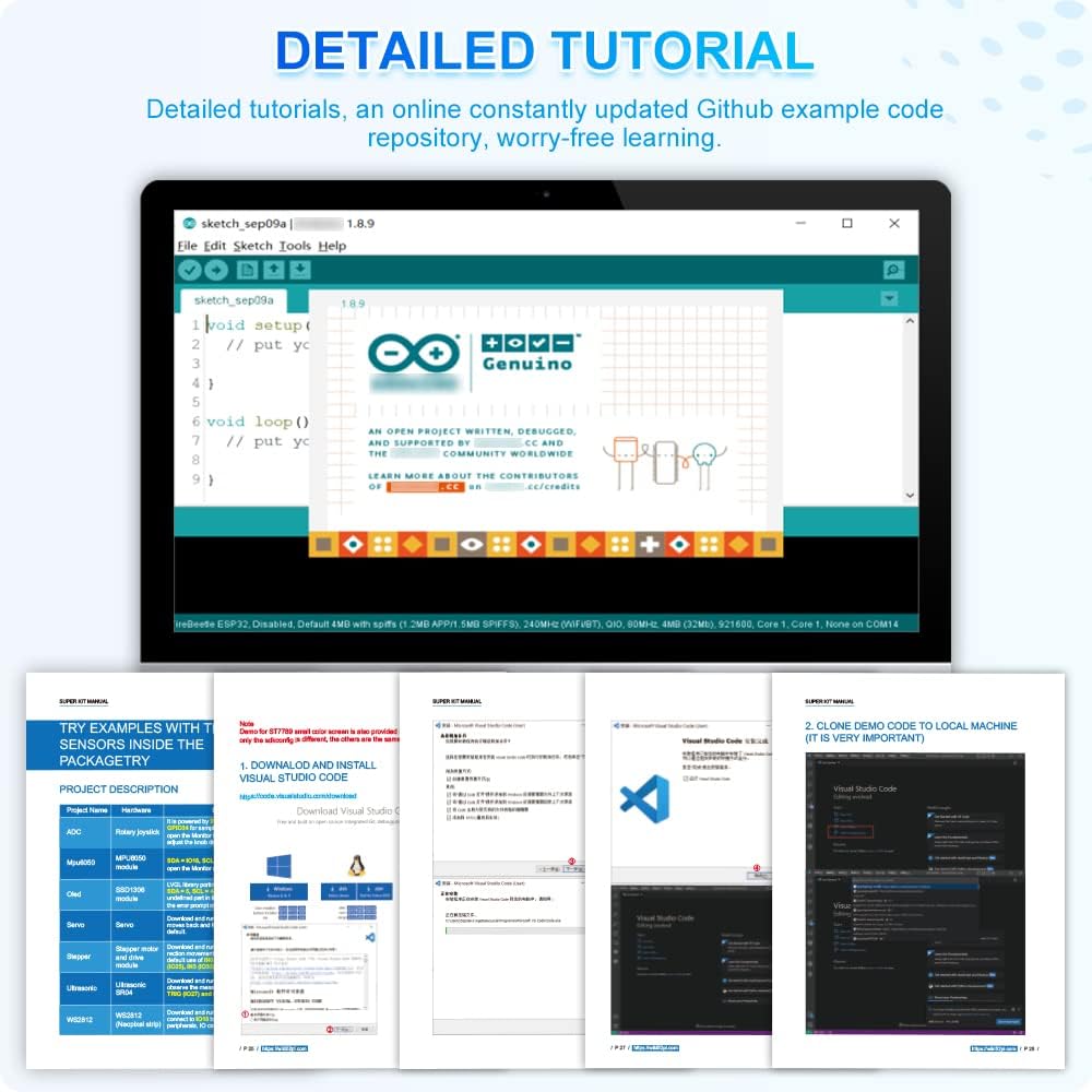 GeeekPi Komplettes ultimatives Starter-Kit für Arduino UNO R3 Mega 2560, ESP32-WROVER, ESP8266, inklusive variabler MCU-Entwicklungsplatinen, für die Herstellung kleiner intelligenter Geräte, IoT-Prototypen, Smart Home und andere Anwendungen – Bild 5