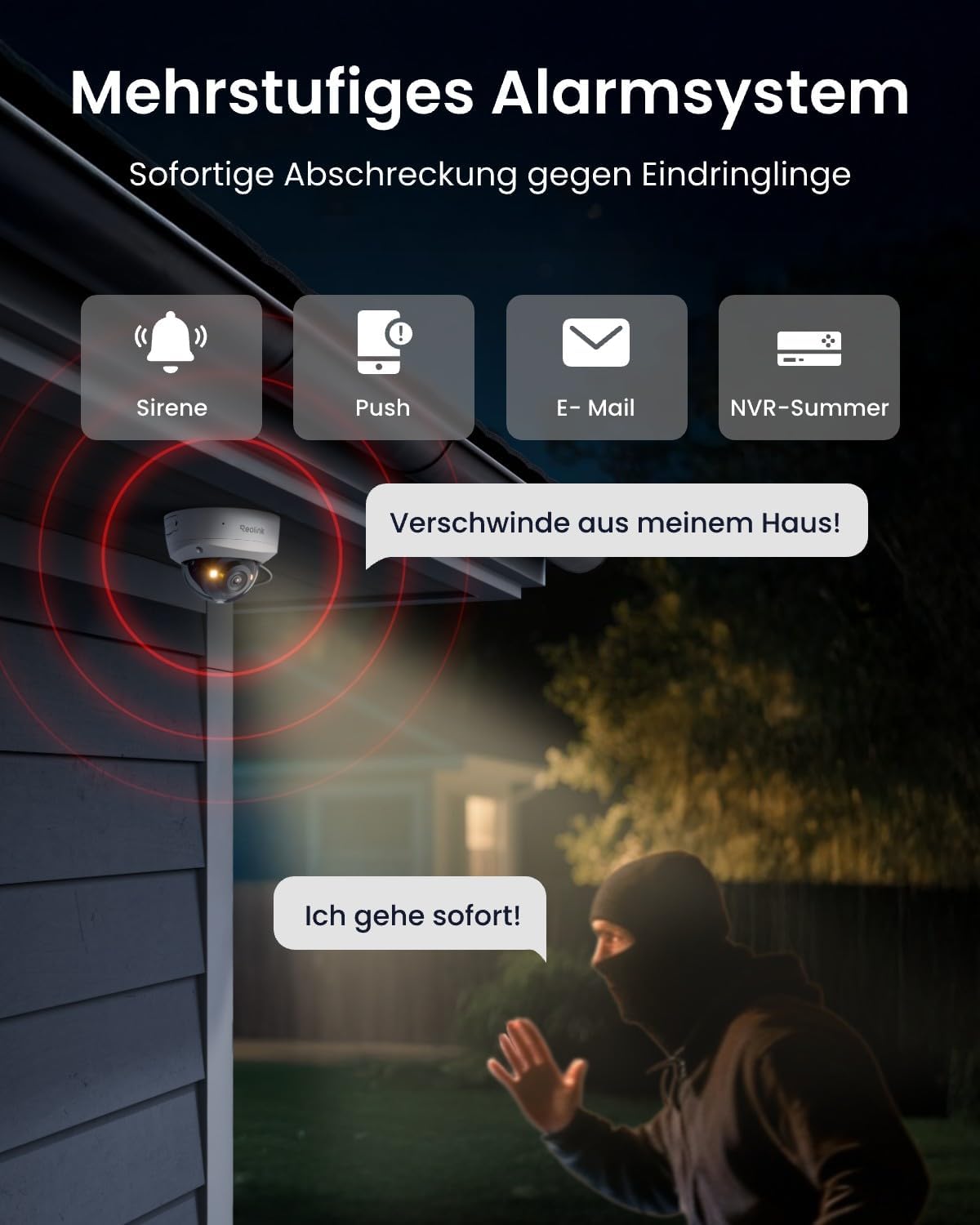 Reolink 12MP PoE-Überwachungskamera-Set mit 4x IK10 Vandalensicheren Außenkameras, 145° Weitwinkel, Farbnachtsicht, Personen-/Fahrzeug-/Tiererkennung, 2-Wege-Audio, 8CH NVR mit 2TB HDD, – Bild 7