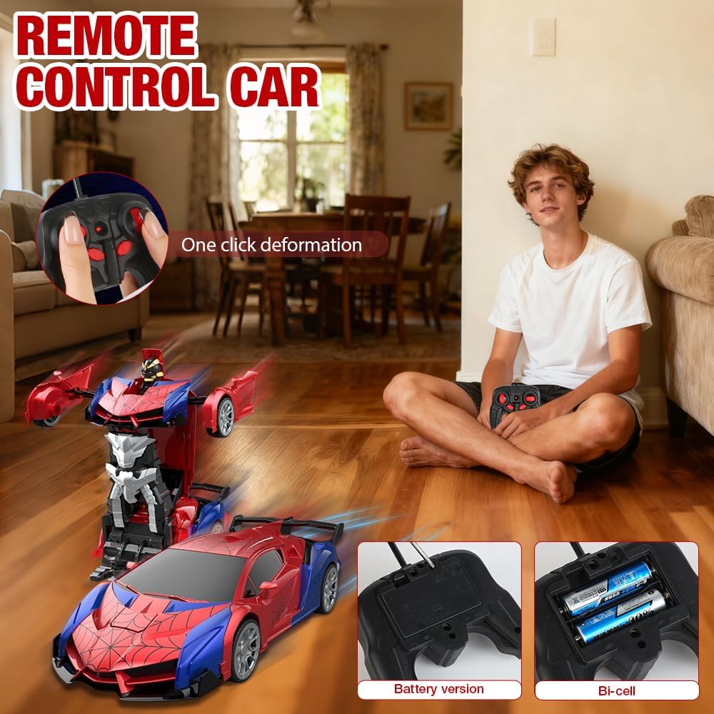 2-in-1 ferngesteuertes Auto, 1:18 Spinnen-Spielzeugauto, verformbar, 2,4 GHz Transformationsroboter Spinnen-RC-Auto, mit Fernbedienung, für Kinder ab 3 Jahren, Geschenke Weihnachten – Bild 6
