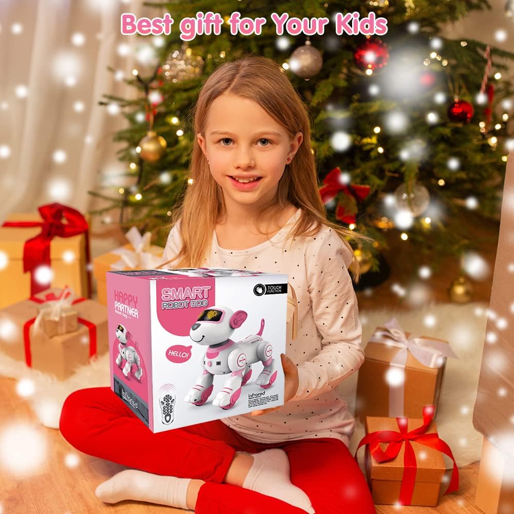 VATOS Roboterhund Kinderferngesteuertes Spielzeug – Interaktiver Touch-and-Follow-Roboterhund mit 17 Funktionen, programmierbare Tanzmusik RC für Mädchen von 3–12 Jahren – Bild 7