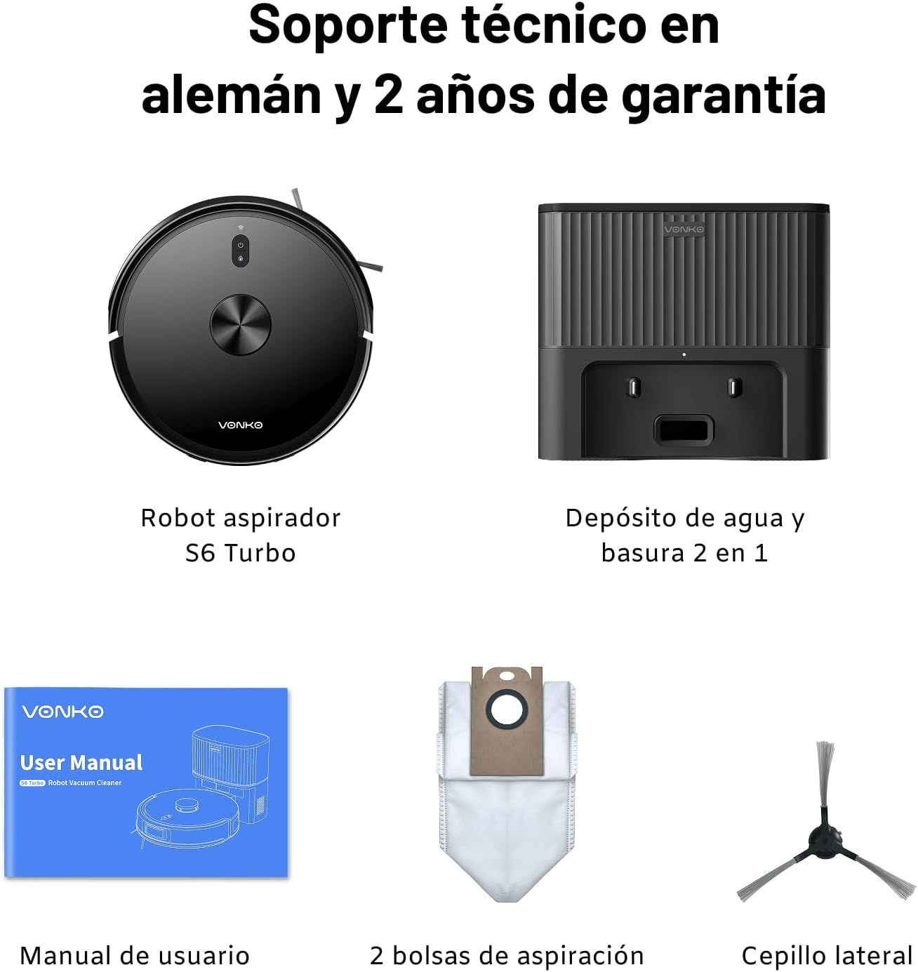 VONKO S6 Pro Saugroboter mit Wischfunktion und Saugstation, 6000Pa extreme Saugleistung, LiDAR 2.0-Navigation, 180 Minuten Laufzeit, Saugroboter für Tierhaare und Teppiche – Bild 9