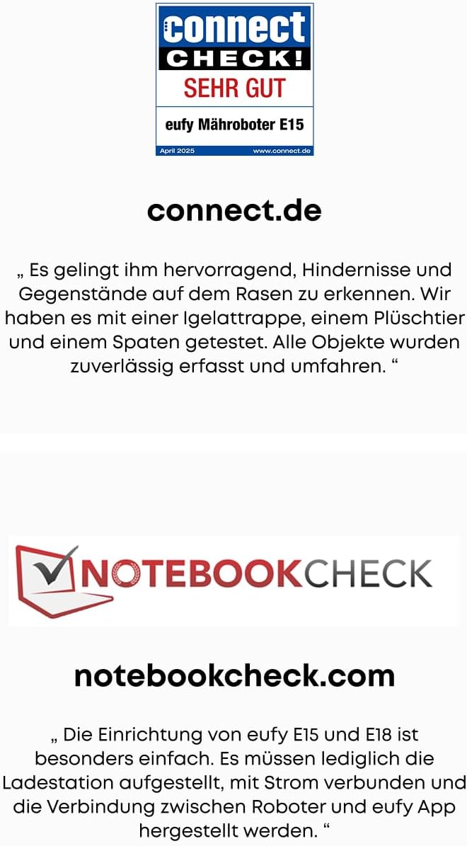 eufy E15 Roboter-Rasenmäher ohne Begrenzungskabel, keine Signalausfälle, kein RTK, TrueVision-Technologie, intelligente Navigation, Garten bis zu 800 m², präziser Kantenschnitt, Hindernisvermeidung, App-Steuerung – Bild 9