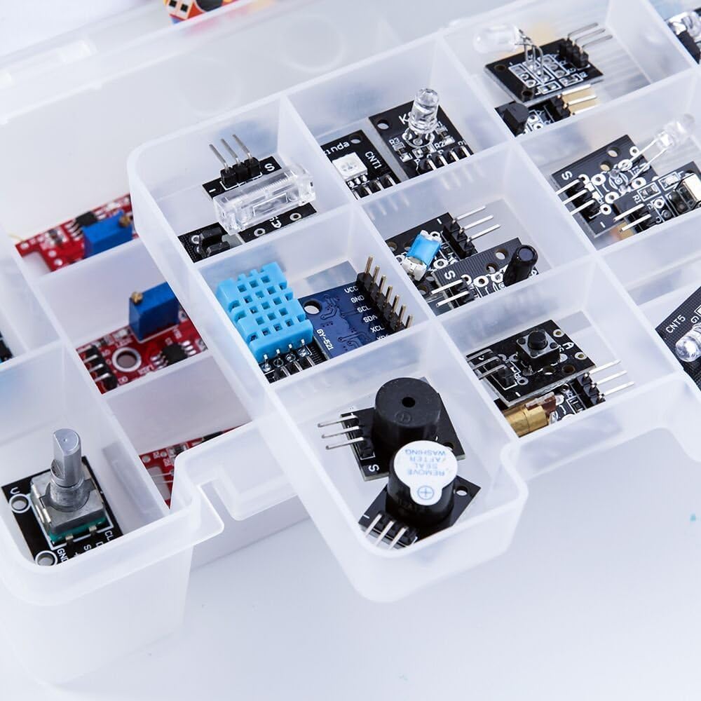 ELEGOO Verbessertes 37-in-1-Sensormodul-Kit, kompatibel mit Arduino IDE, mit Anleitung für Elektronikprojekte, Mikrocontroller-Boards nicht im Lieferumfang enthalten – Bild 3