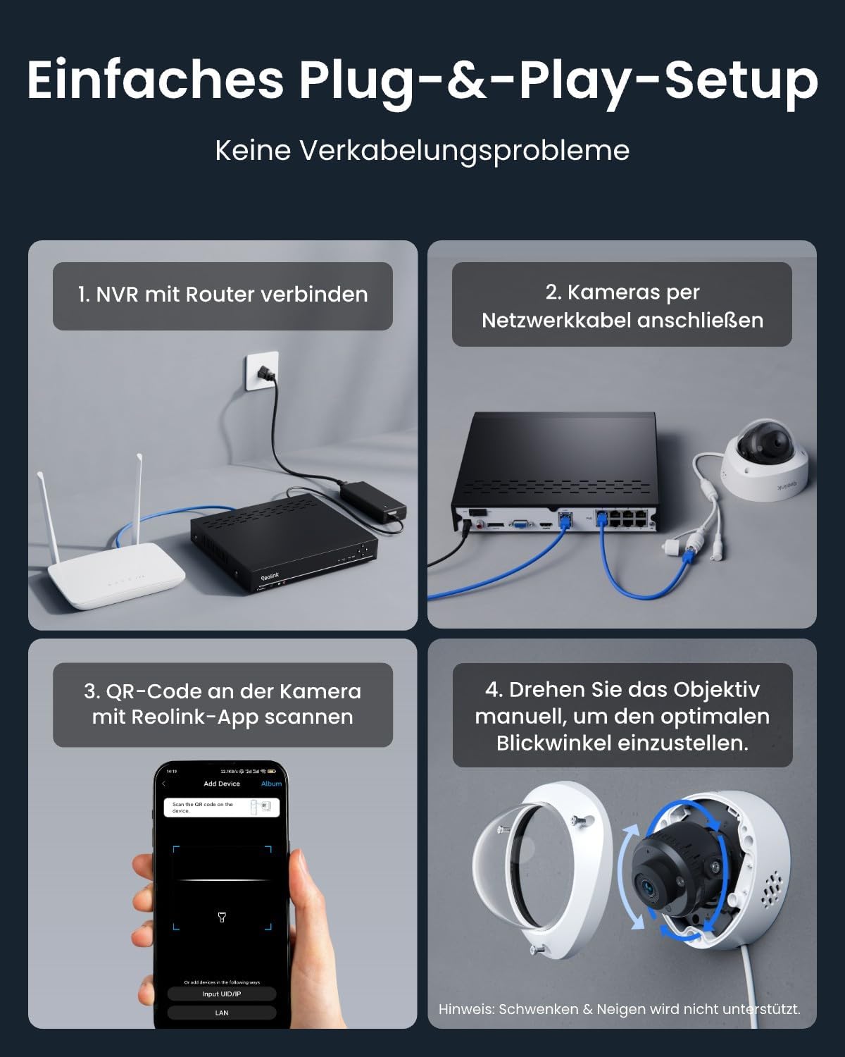 Reolink 12MP PoE-Überwachungskamera-Set mit 4x IK10 Vandalensicheren Außenkameras, 145° Weitwinkel, Farbnachtsicht, Personen-/Fahrzeug-/Tiererkennung, 2-Wege-Audio, 8CH NVR mit 2TB HDD, – Bild 8