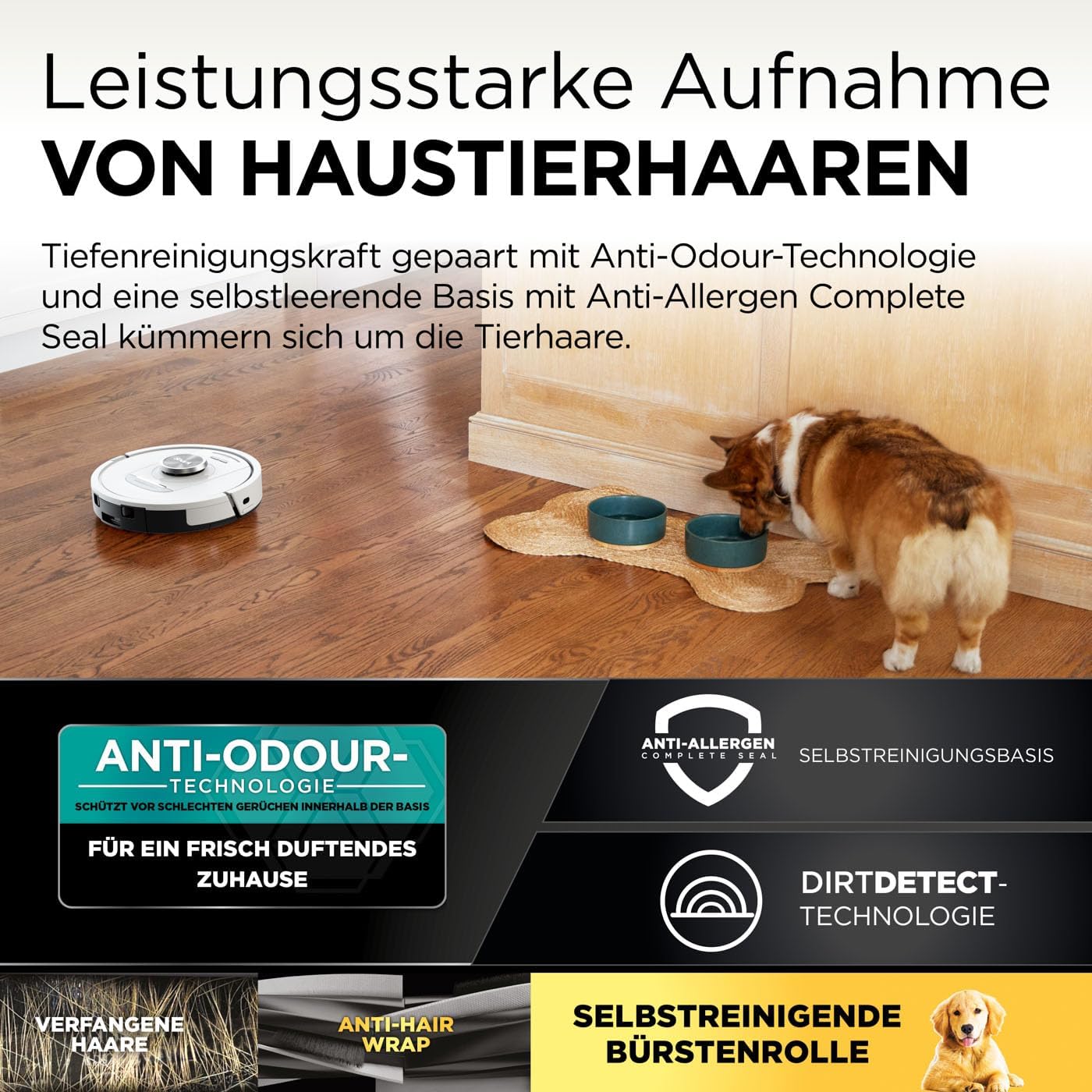 Shark PowerDetect Roboter-Staubsauger mit Saugstation, selbstreinigend, selbstentleerend bis zu 60 Tage, für Tierhaare, Teppiche und Hartböden, mit 3D- und LiDAR-Navigation, 14,5 cm flach weiß – Bild 13