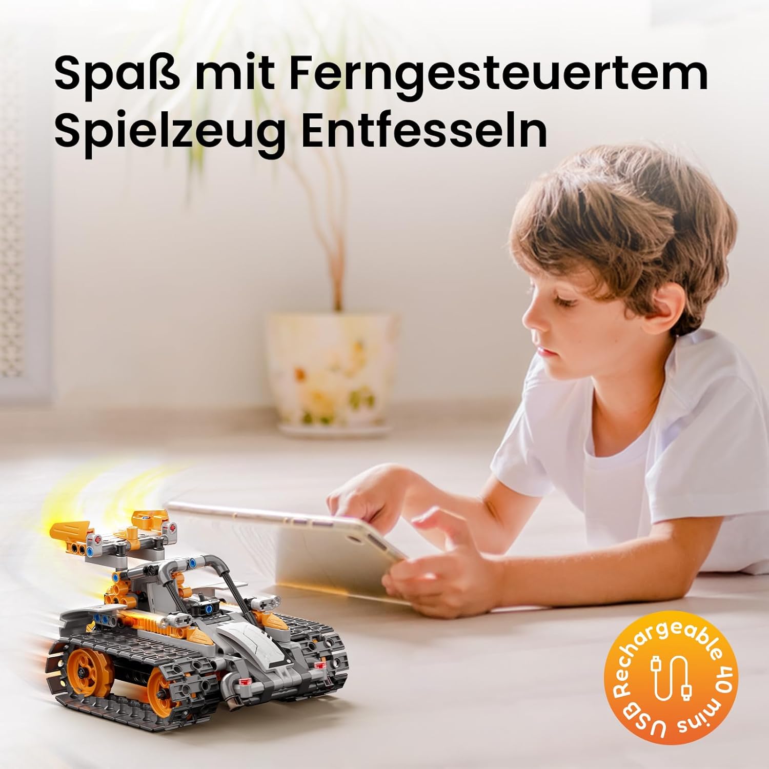 Sillbird Technik Roboter Kinder Bauspielzeug 5-in-1 Roboterset mit App und Fernbedienung, programmierbarer Roboter mit App-Fernbedienung, Jungen und Mädchen ab 8+ Jahren – Bild 4