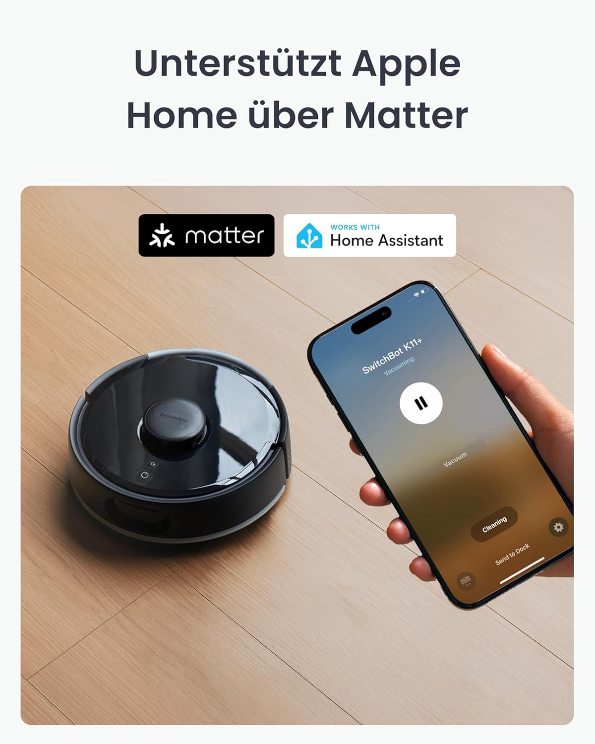SwitchBot K11+ Roboter-Staubsauger mit Wischfunktion, 6000 Pa Saugleistung, 90 Tage Staubsammlung, selbstentleerendes LDS Smart Mapping, schlankes 3,6-Zoll-Design, kompatibel mit Apple Home, Alexa, Google Home und – Bild 6