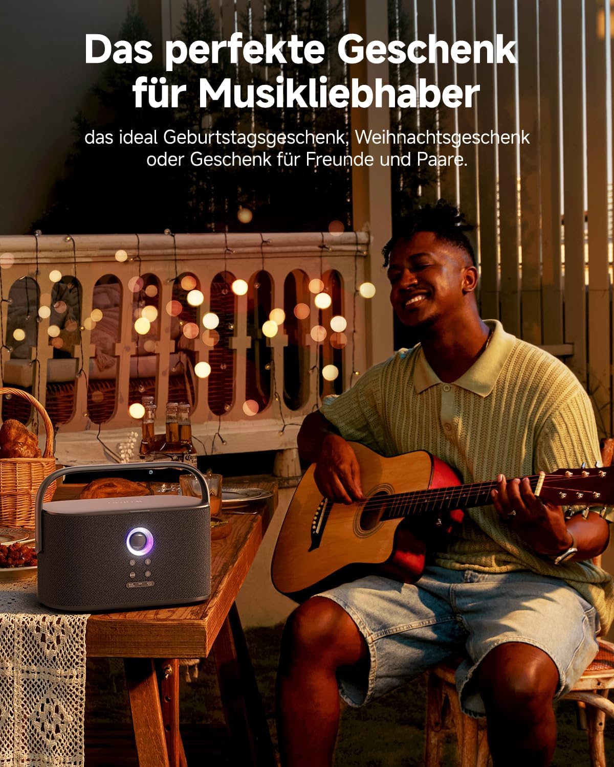 Karaoke-Maschinenanlage mit 2 Mikrofonen, integriertes Liedtext-Display und Bildschirm, 140 W Bluetooth mit HDMI-Anschluss, Selbstaufladend, Karafun App, Ideal für Home Party & TV-Anschluss – Bild 6