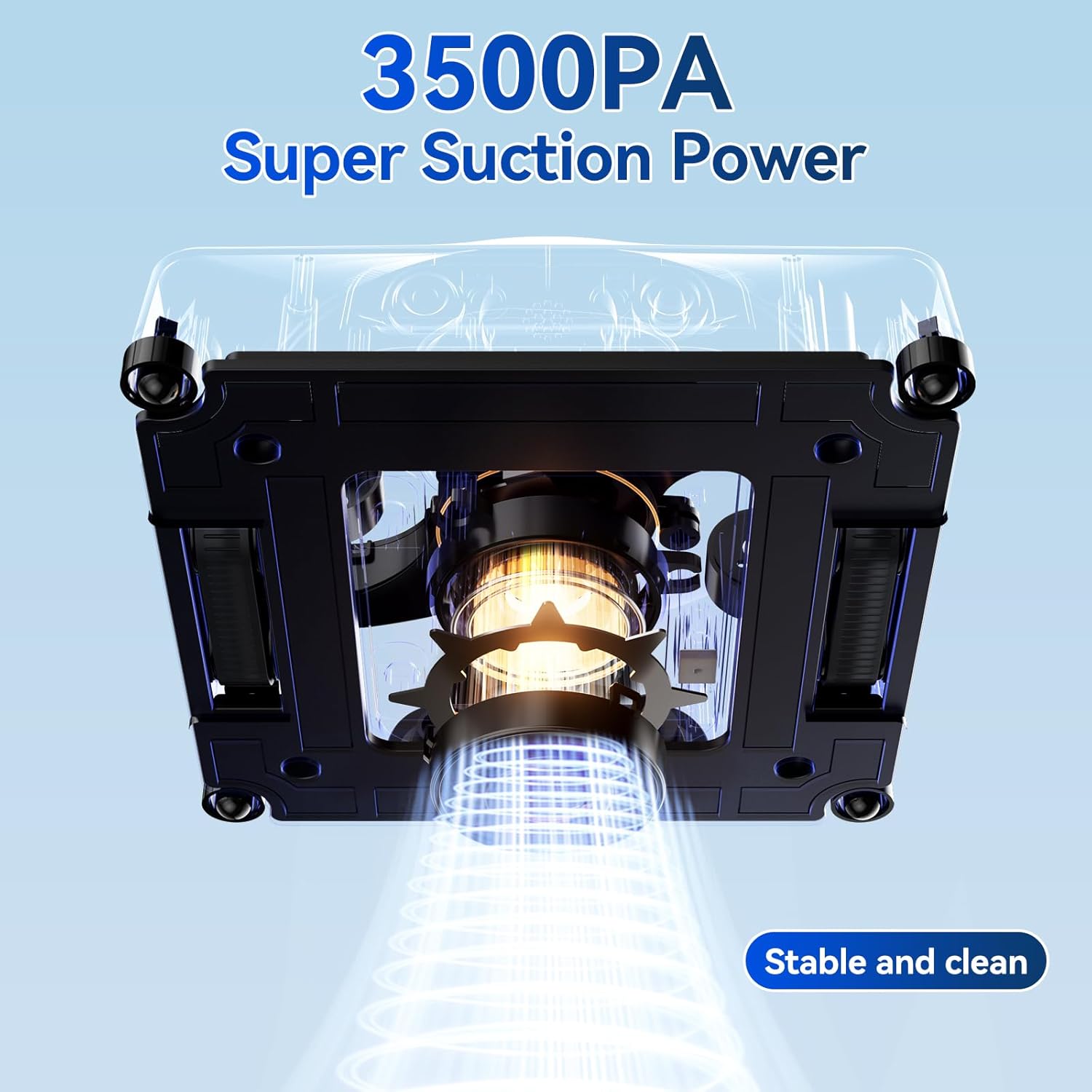 Fensterputzroboter, Vier-Düsen-Ultraschall-Sprühfunktion, 120-ml-Tank, Elektrischer Fensterreiniger mit 3500 Pa Saugleistung, 4 Reinigungsmodi für Hochhausfenster im Innen- oder Außenbereich – Bild 3