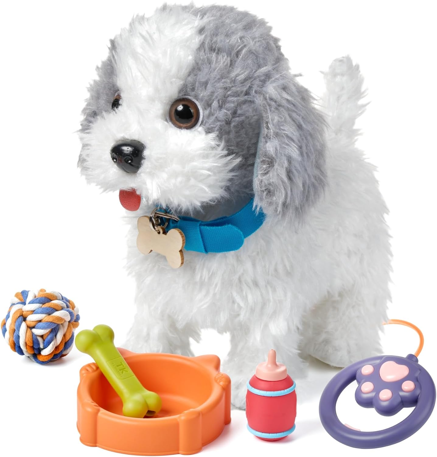 OR OR TU Hundespielzeug, Kinder-Plüschwelpe leckt elektronische Haustiere mit ferngesteuertem, interaktivem Spielzeughund, der läuft und bellt, für Kinder, Mädchen, Jungen, Geschenk – Bild 4