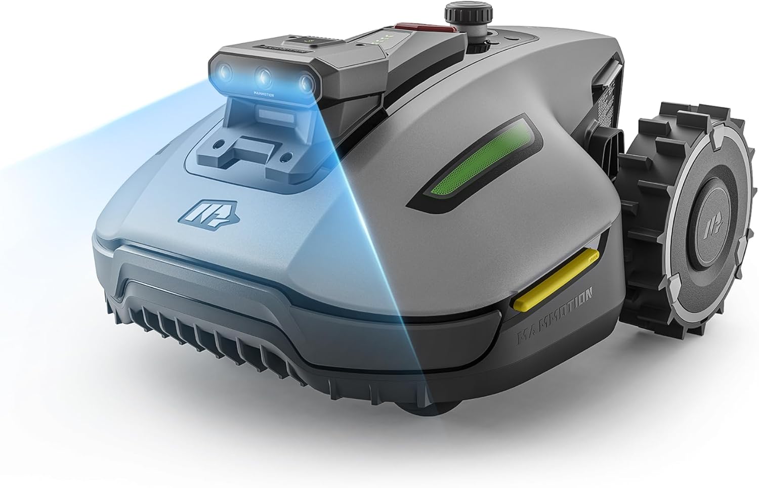 MAMMOTION YUKA Mini 2 500 Roboter-Rasenmäher ohne Begrenzungskabel, Empfehlung 500 m², KI-betriebener Rasenmäherroboter mit drei Kameras und Bildverarbeitung, Auto-Mehrzonenkartierung, DropMow, manuelle Karte