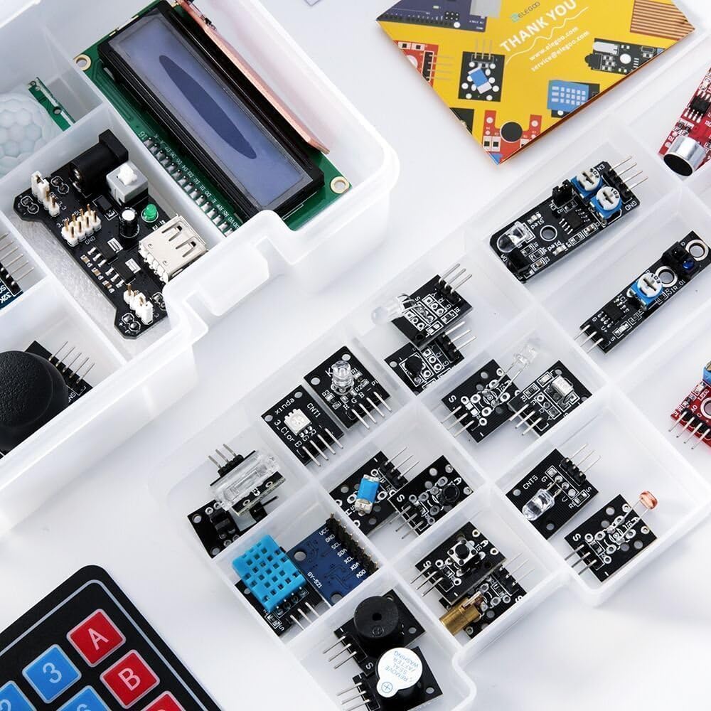 ELEGOO Verbessertes 37-in-1-Sensormodul-Kit, kompatibel mit Arduino IDE, mit Anleitung für Elektronikprojekte, Mikrocontroller-Boards nicht im Lieferumfang enthalten – Bild 2