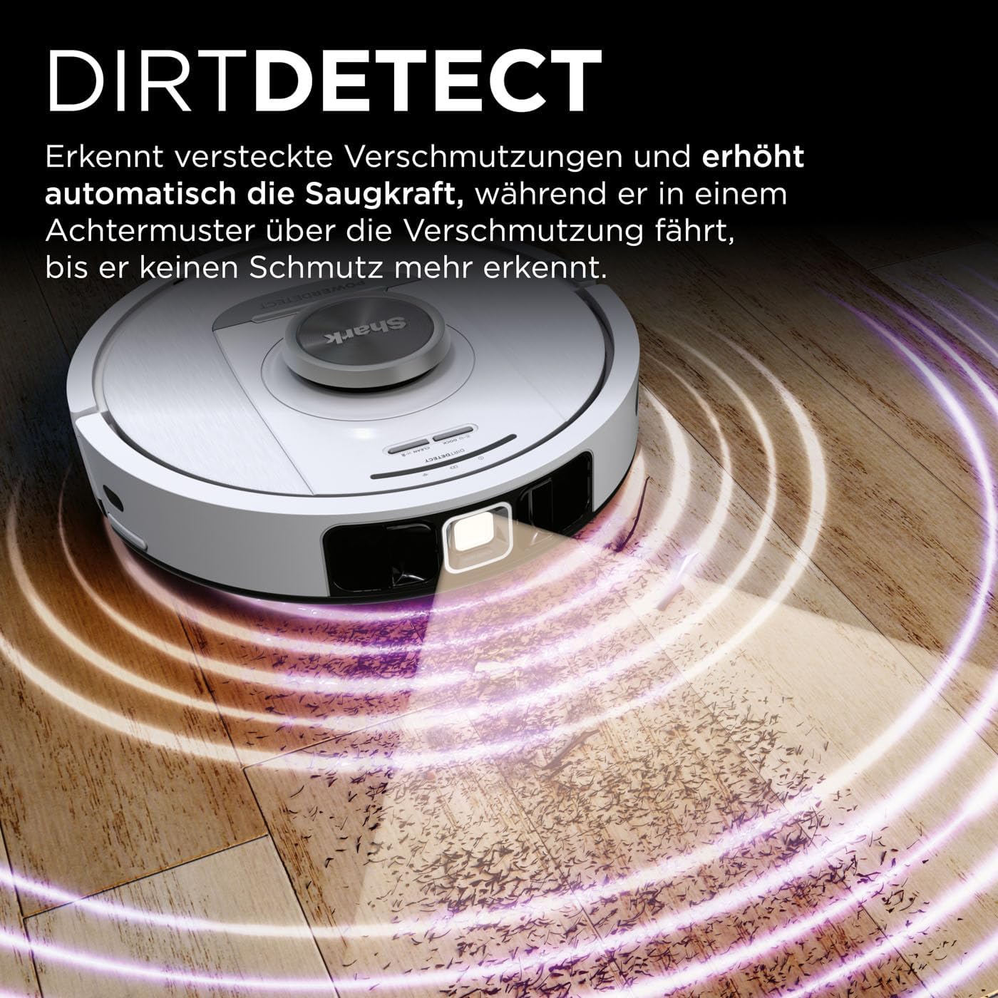 Shark PowerDetect Roboter-Staubsauger mit Saugstation, selbstreinigend, selbstentleerend bis zu 60 Tage, für Tierhaare, Teppiche und Hartböden, mit 3D- und LiDAR-Navigation, 14,5 cm flach weiß – Bild 3