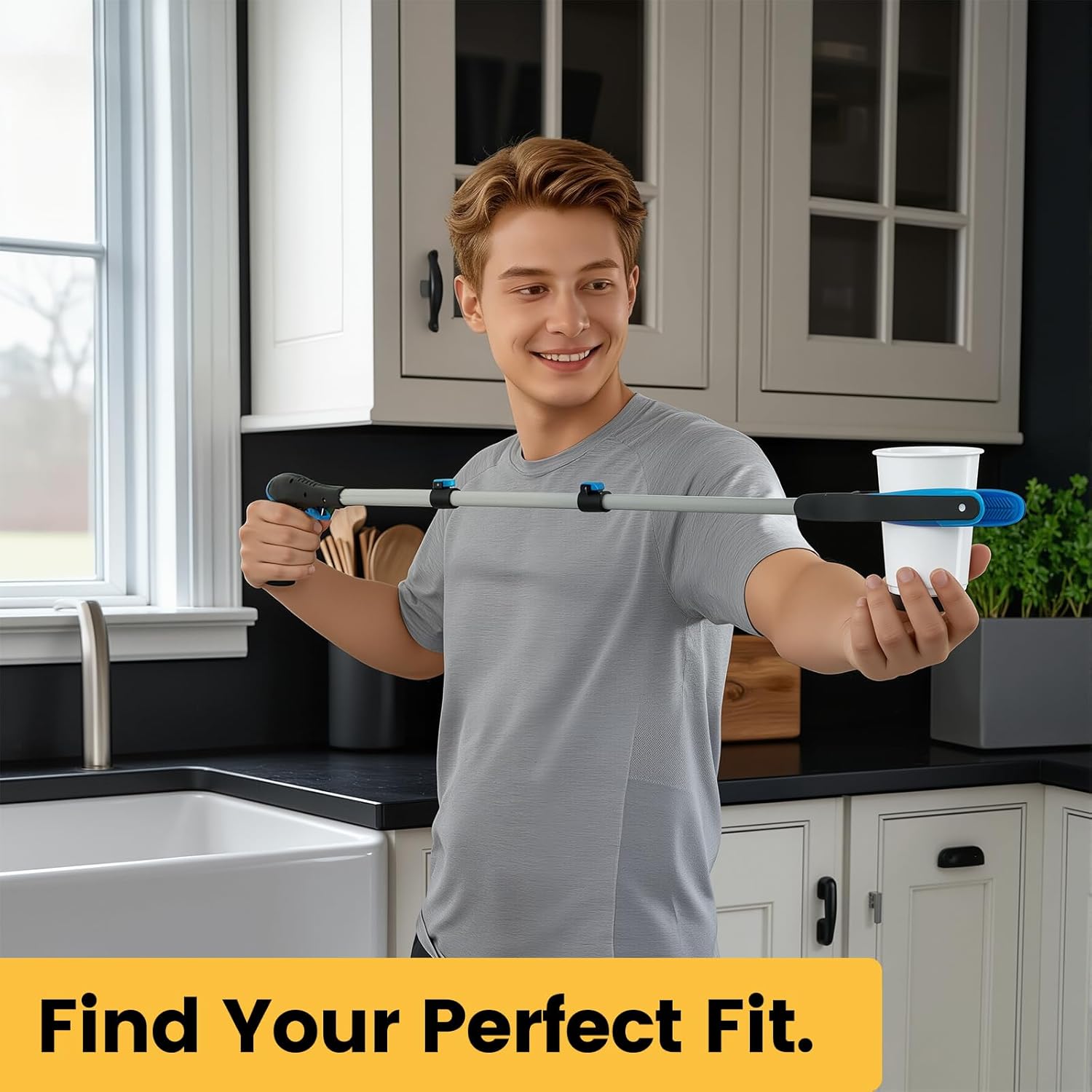 Greifer, 5-stufiger Teleskopgreifer (60-104 cm), leichter Greifer und Müllzange zum Aufnehmen von Gegenständen, Greifarm als Hilfsmittel – Bild 6