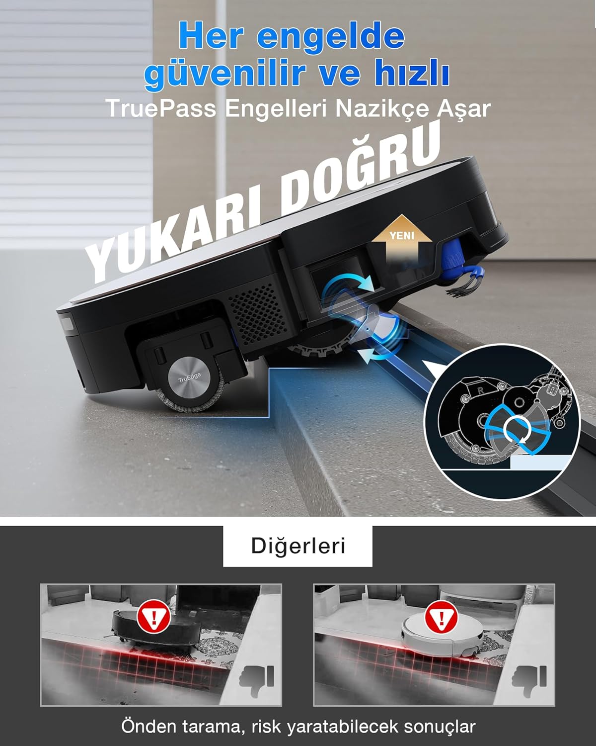 ECOVACS X11 OMNICYCLONE Saugroboter mit Wischfunktion, Blast + 19.500 Pa, ultraschnelle Akkuladung, OZMO Scooter 2.0, Steigleistung max. 4 cm Höhe, ausziehbarer Mopp, PureCyclone 2.0 Auto – Bild 6