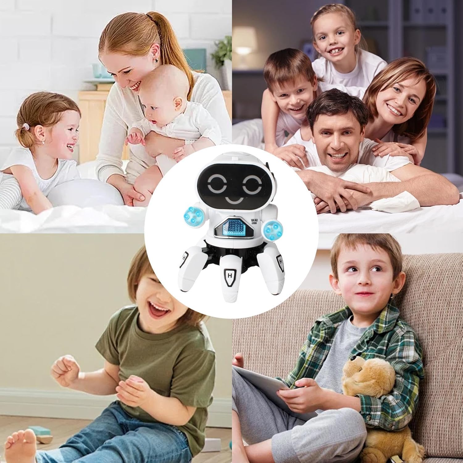 Generico Musikroboter – Interaktives elektrisches Musikspielzeug in Oktopusform, blinkender Sensor | Intelligenter Spielzeugroboter für Kinder für den Hinterhof, la c – Bild 5