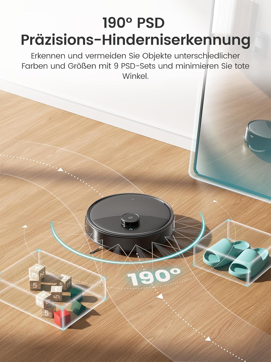 LEFANT M3 Max Saugroboter mit Wischfunktion, Anti-Tangle, 20.000 Pa Saugkraft, Vermeidung von Hindernissen, Multi-Etagen-Kartierung, LiDAR-Navigation, WLAN 2,4G/5G, App und Alexa, 210 Min. max – Bild 6