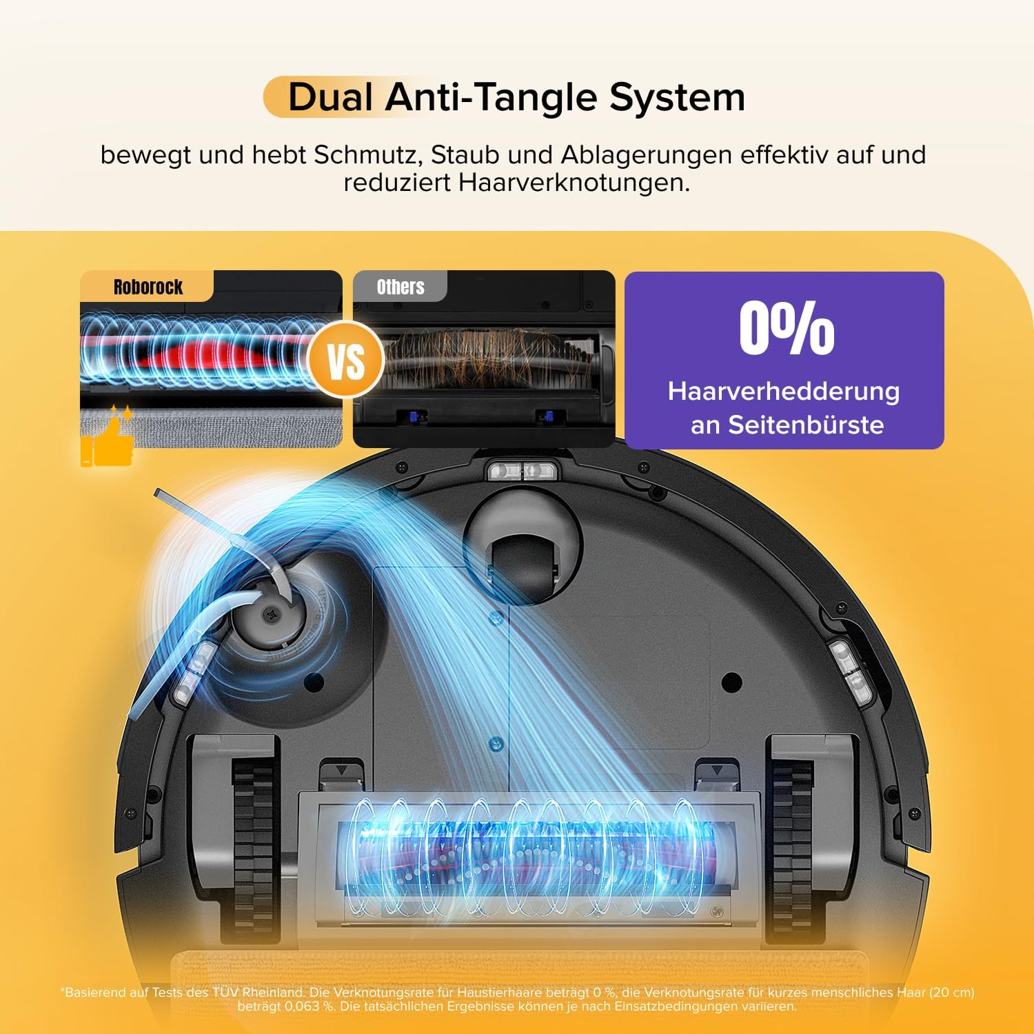 roborock Q7 M5 Saugroboter mit Wischfunktion, 10.000 Pa starke Saugkraft, Duales Anti-Tangle-System, 150 min Laufzeit, LiDAR-Navigation, Staubsaugerroboter für Teppich, Tierhaare – Bild 3