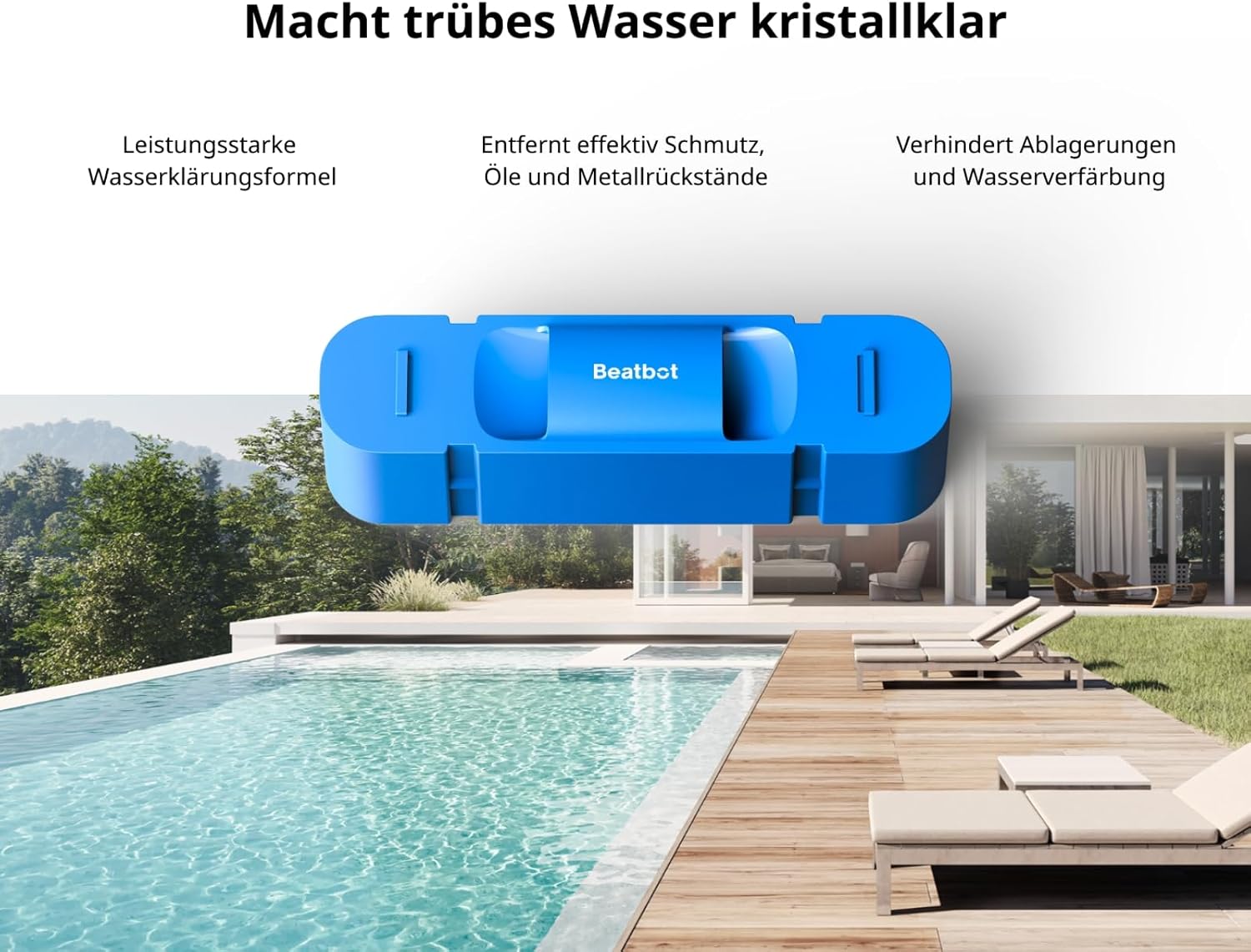 Beatbot AquaSense 2 Pro Poolroboter-Set mit Klärer-Set, Pool-Staubsauger-Design für die Reinigung von Boden, Wänden, Oberflächen und Klärung von Wasser, schwimmt nach der Reinigung auf der Wasseroberfläche – Bild 10