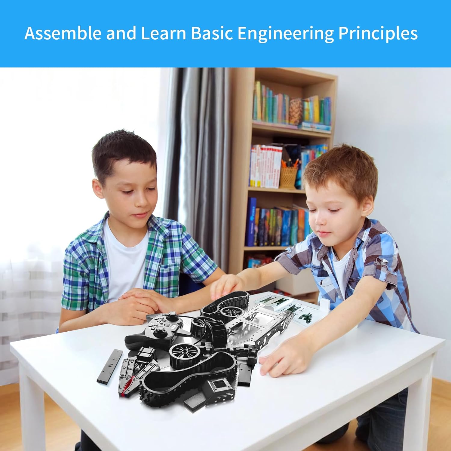 Roboterarm-Bausatz, Roboterspielzeug, Experimente für Kinder ab 8 Jahren, 2-in-1-Roboterauto mit elektronischer Programmierung und Fernbedienung, STEM-Kinderspielzeug, Geburtstagsgeschenke für Kinder – Bild 5