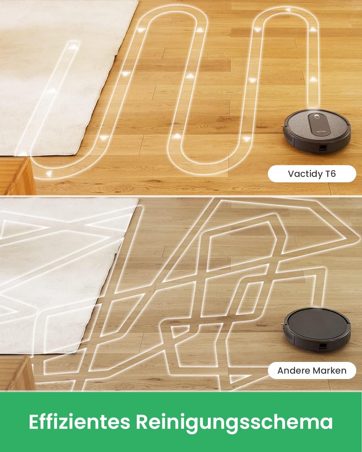 Vaktidy Nimble T6 Roboterstaubsauger mit 2800 Pa starker Saugleistung, 120 Min. Laufzeit, Staubsaugerroboter mit Alexa & Google Assistant & App & Siri Control, Saugroboter, Schwarz – Bild 4