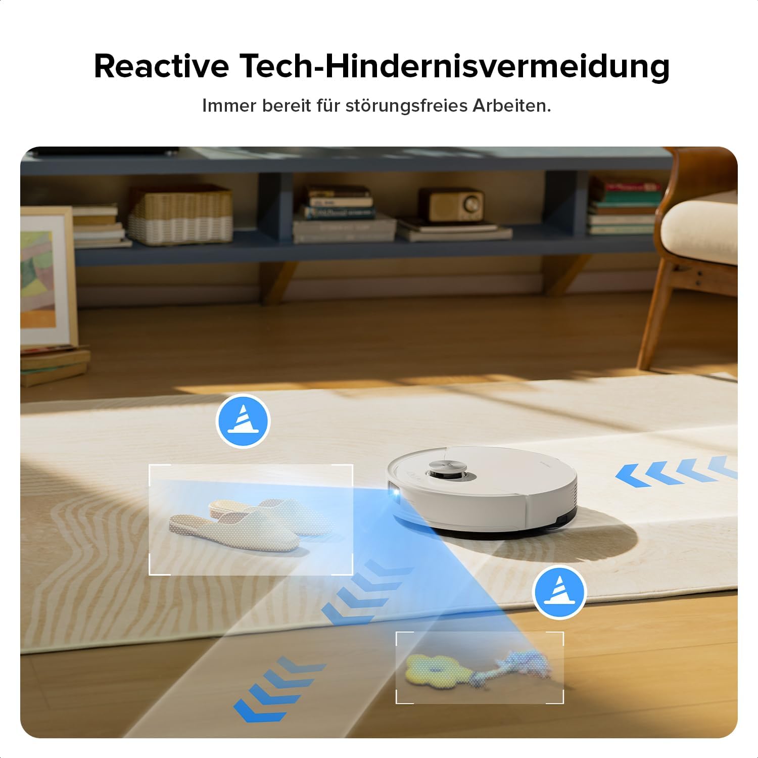 roborock Q10 S5 Roboter-Staubsauger mit Wischfunktion, 10.000 Pa HyperForce-Saugkraft, duales Anti-Tangle-System, automatisches Heben des Wischens, ideal für Tierhaare, Teppiche, Hartböden (weiß) – Bild 7