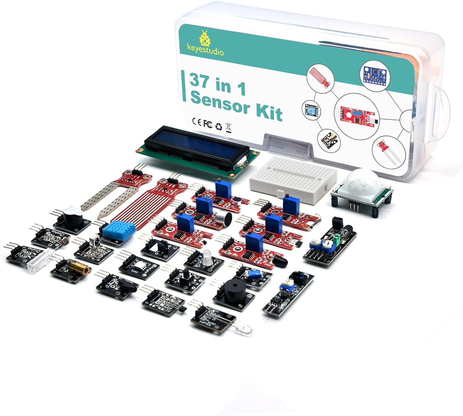 KEYESTUDIO 37-in-1-Sensormodul-Kit, kompatibel mit Arduino IDE, Raspberry Pi, elektronisches Starter-Kit für Anfänger – Bild 5