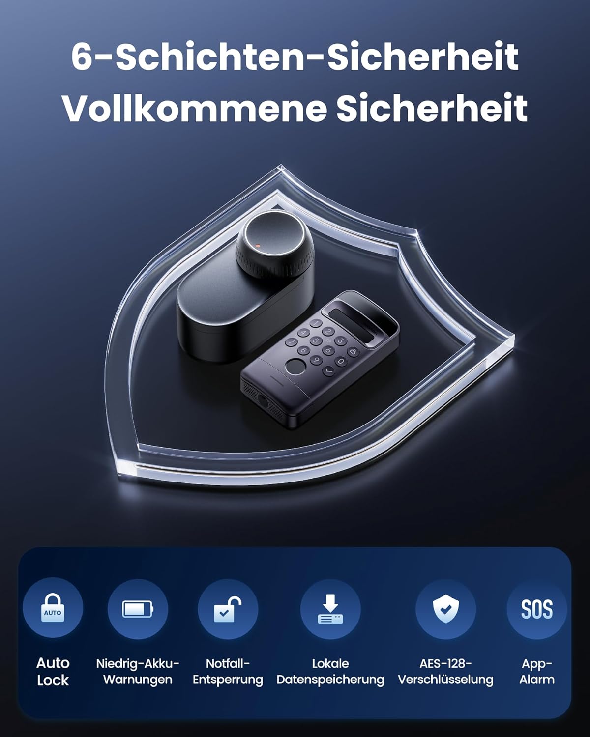 SwitchBot WiFi Smart Lock Ultra mit Keypad Vision Pro – 3D-Gesichts- und Venenerkennung, kontaktloses Entsperren, passend für Euro-Profilzylinder, kompatibel mit Matter, Alexa, Google und IFTTT – Bild 9