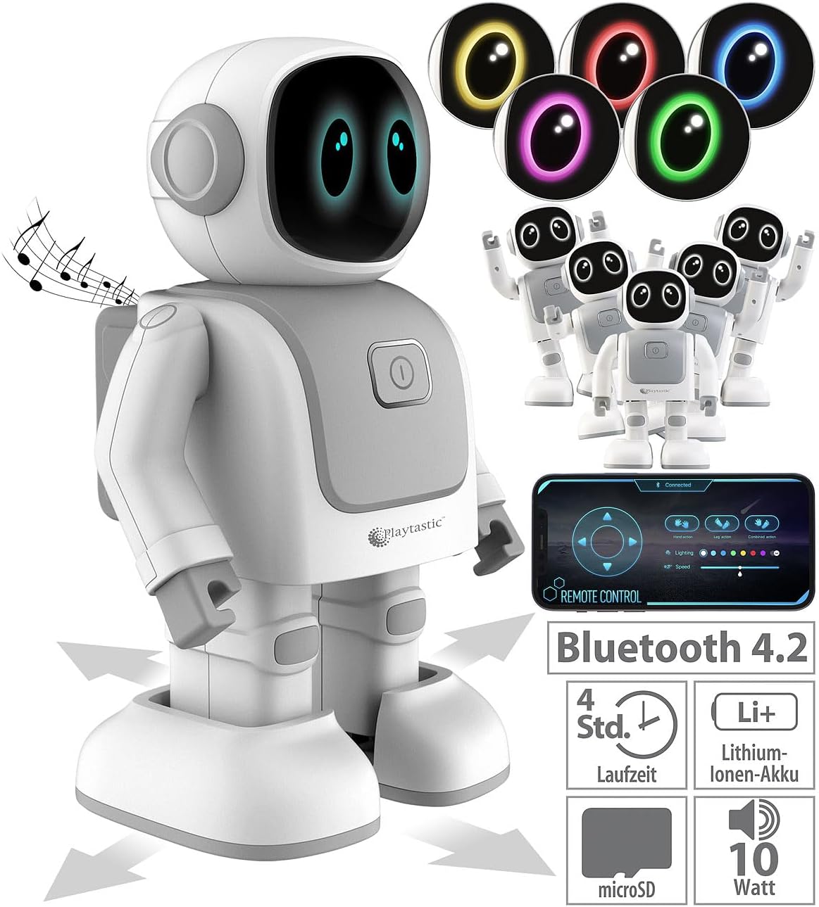 Tanzender Roboter: App-programmierbarer Roboter mit 130 Bewegungen, Bluetooth-Lautsprecher (Spielzeug, Mini, DJ) – Bild 3