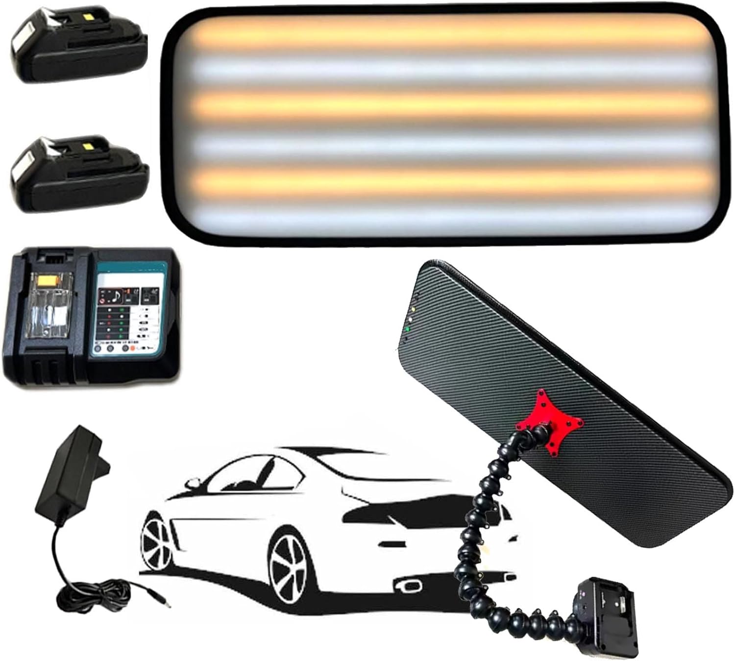 Verbesserte 6-Farben-Lichterkennung von Dellen in der Karosserie 2026Neue PDR-Lampe 360° Hochleistungs-Saugnapf/Helligkeit und Farbe einstellbar für Mechaniker, mobile Reparaturen B