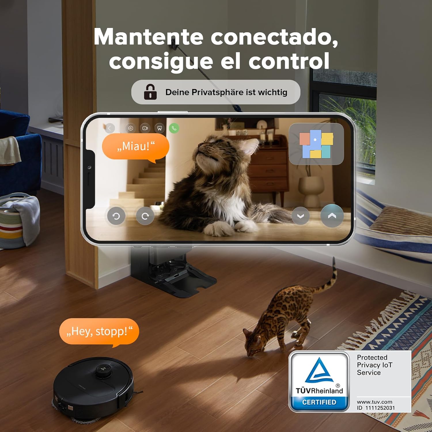 roborock Qrevo Master Saugroboter mit Wischfunktion und Hebemopp, FlexiArm-Design, HyperForce-Saugkraft von 10.000 Pa, zusätzlich 2 Wischmopps, Roboter-Staubsauger-Set (schwarz) – Bild 8