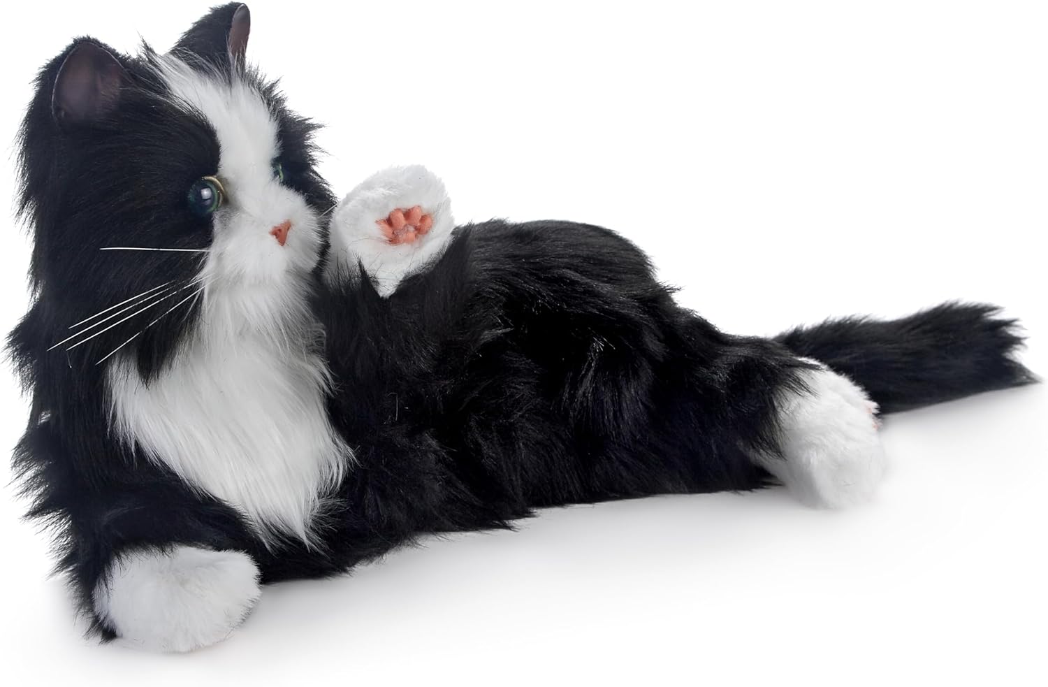Ageless Innovation Joy For All Interaktive Haustierkatze – Lebensechtes, realistisches Haustier mit weichem Fell und beruhigendem Schnurren, kein Zusammenbau – Schwarz und Weiß – Bild 2