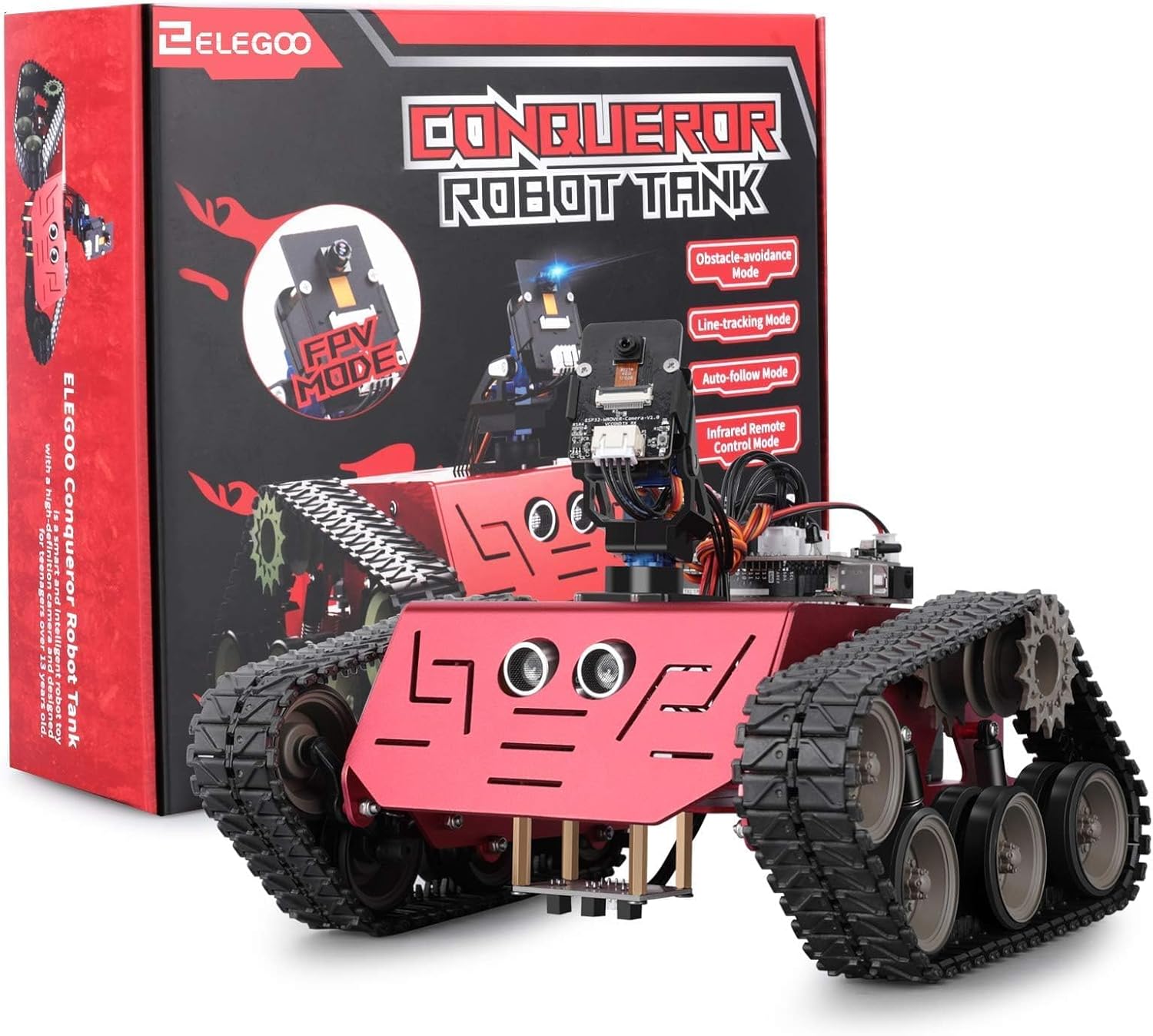 ELEGOO Smart Robot Tank Kit kompatibel mit Arduino IDE, elektronischer Bausatz mit UNO R3, Ultraschallsensor, Bluetooth-Modul, Kameramodul, Auto-Panzer-Roboterspielzeug für Kinder – Bild 8