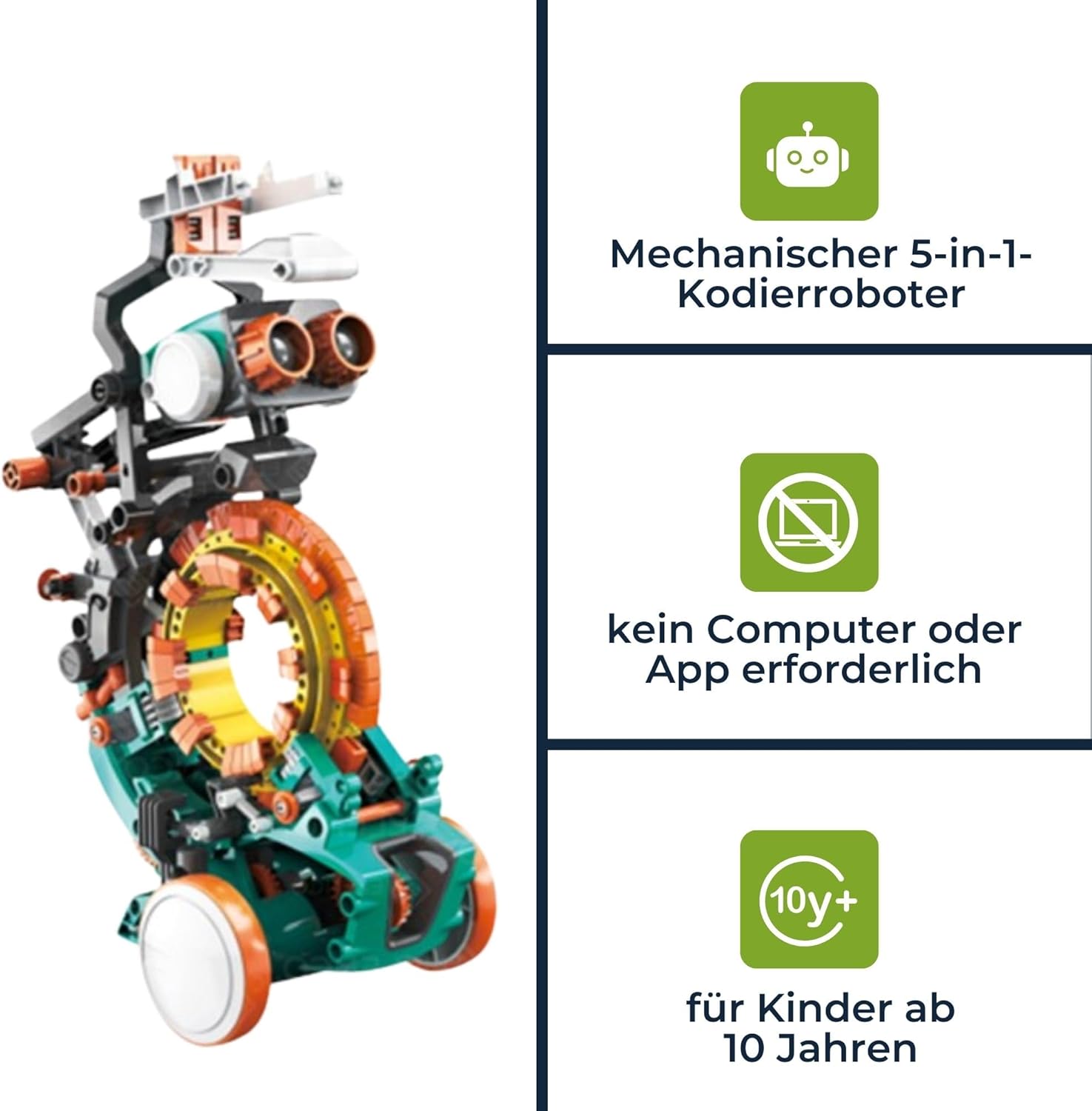 Velleman Roboterbausatz, Roboterprogrammierung lernen 5-in-1-Spielzeugroboter STEM-Konstruktionsspielzeug – Bild 4